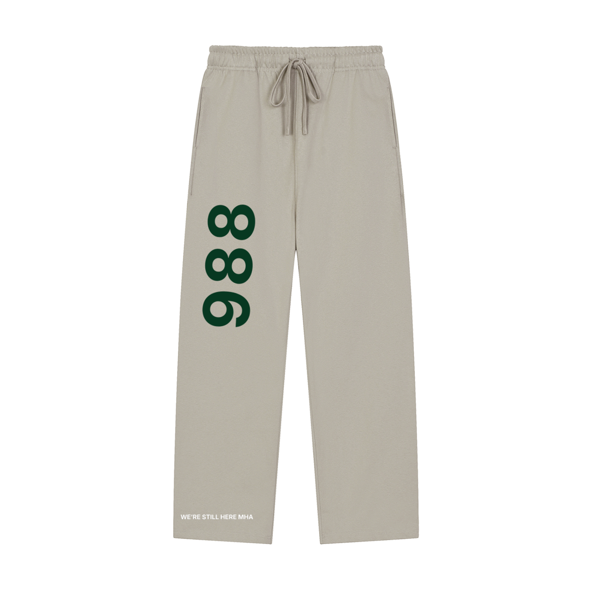 Solid Color Straight-Leg Sweatpants